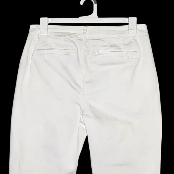 Caslon White Stretch Cotton Chino Ankle Pants Nordstrom Women's 14 NWT Preppy - Picture 4 of 10